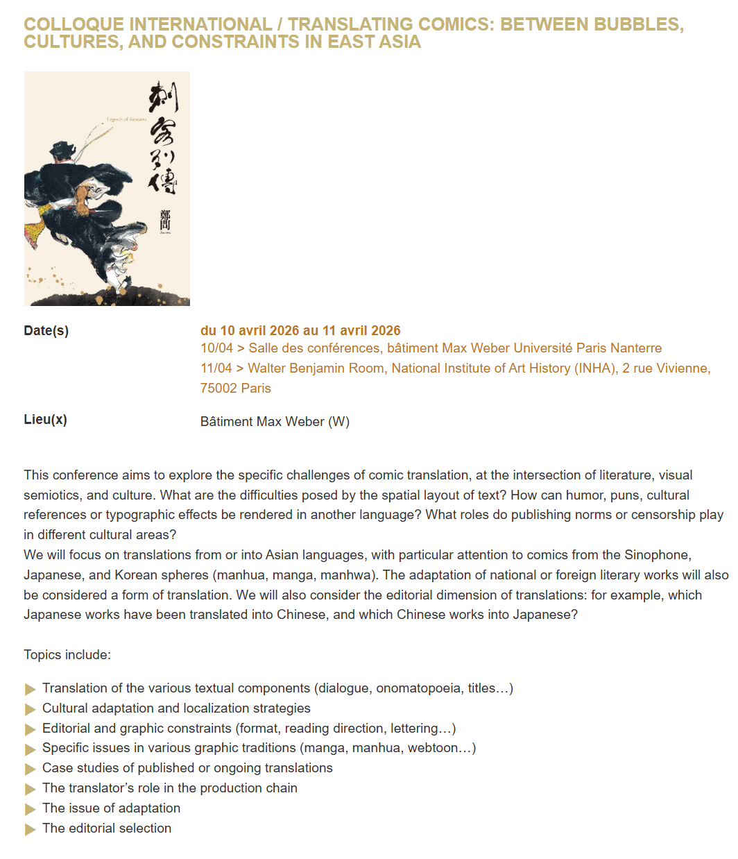 Lena Henningsen to Present at the 2026 Colloquium 'Translating Comics' in Paris on 11 April