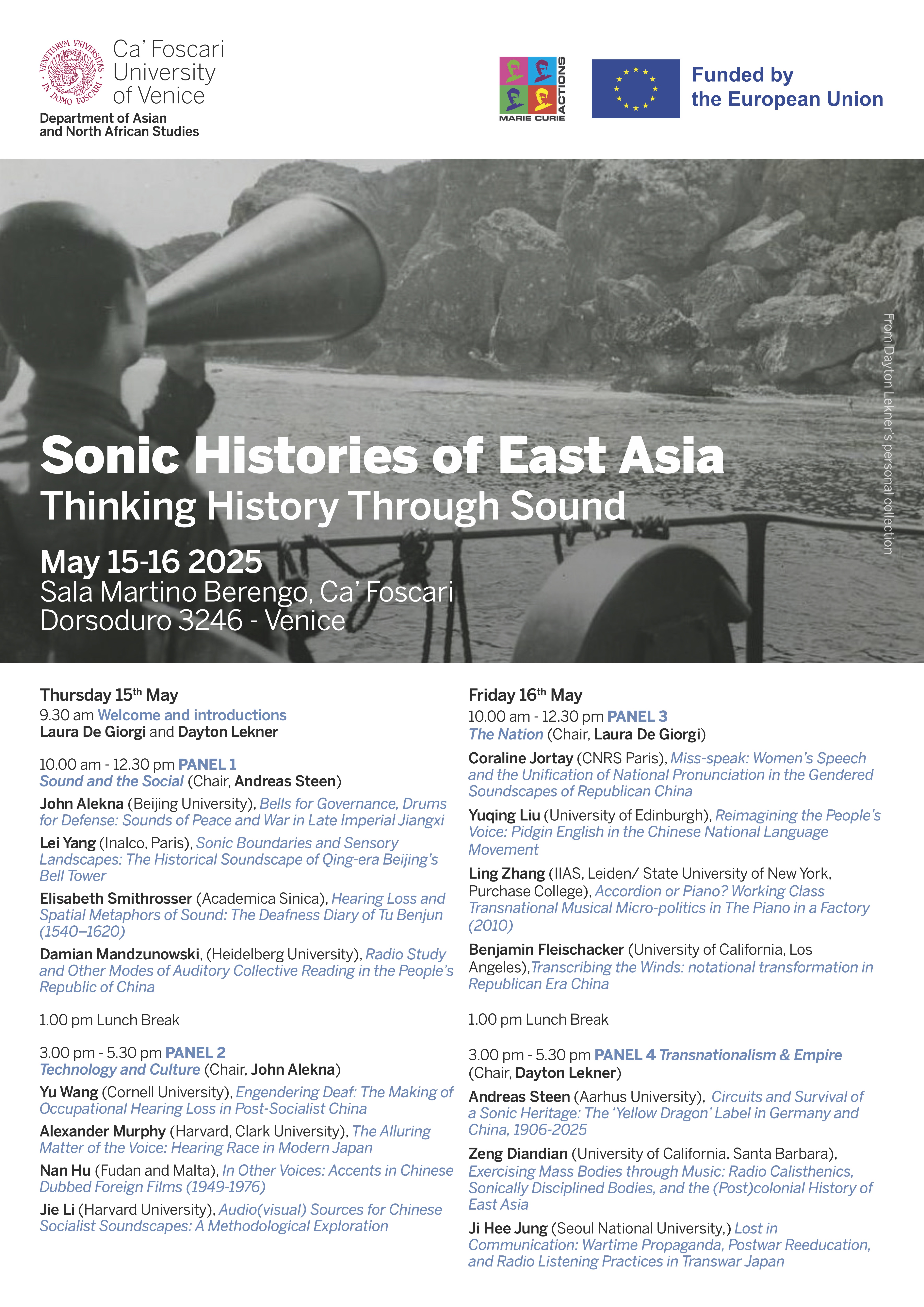 Damian Mandzunowski to Present at the Sonic Histories of East Asia Conference, 15-16 May in Venice